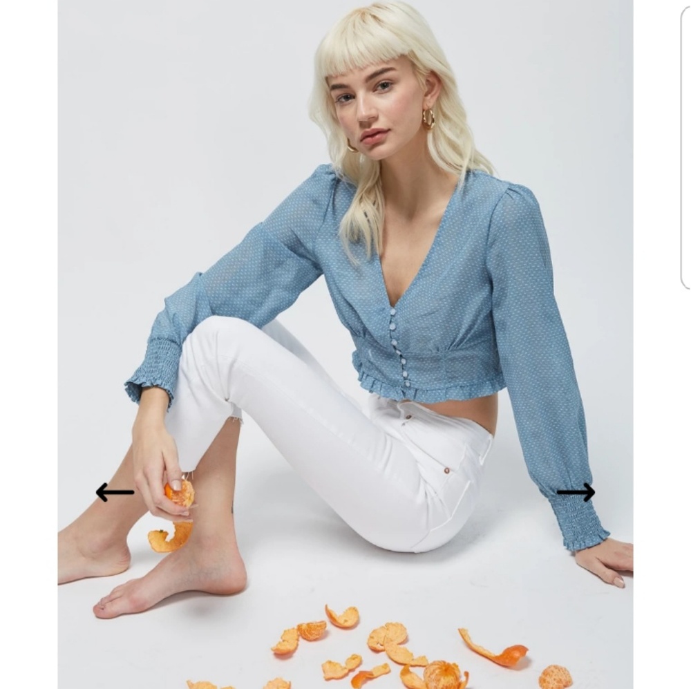 Unmrkd Candice Crop Top Blue S